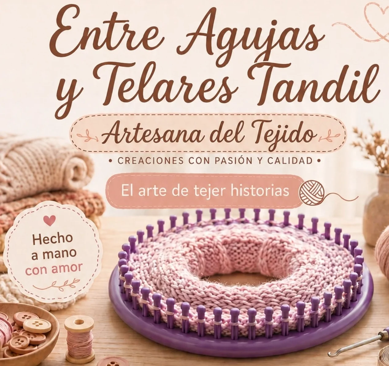 logo de entre agujas y telares